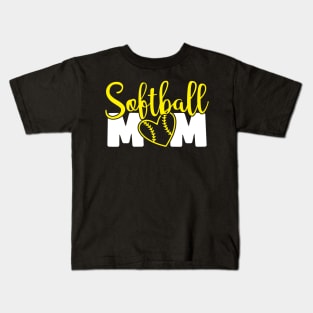 Softball Mom - Heart Kids T-Shirt